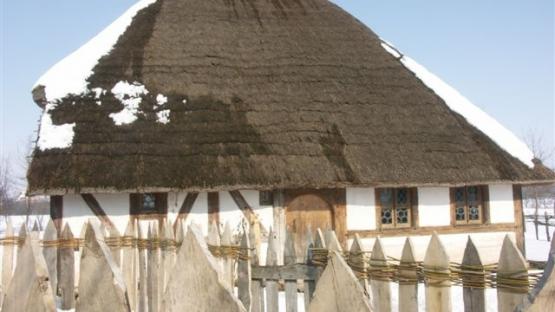 Schwedenhaus aus Almoshof im Schnee